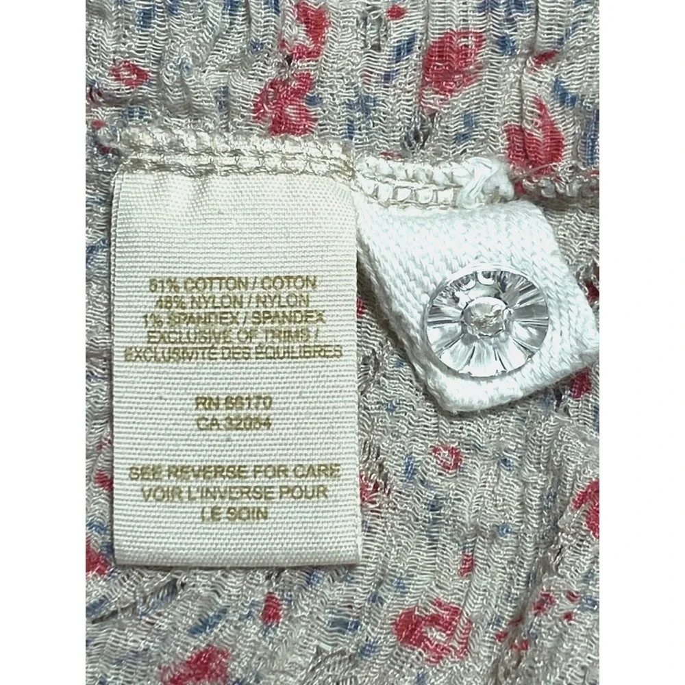 Free People Tunic Small Lace Knit snap‎ up long sleeve boho grunge Cottagecore